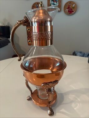 Princess House copper carafe and warmer stand
